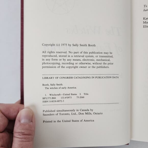 Witches of Early America by Sally S Booth Red Hardcover Occult History Book 1975 - Picture 6 of 11